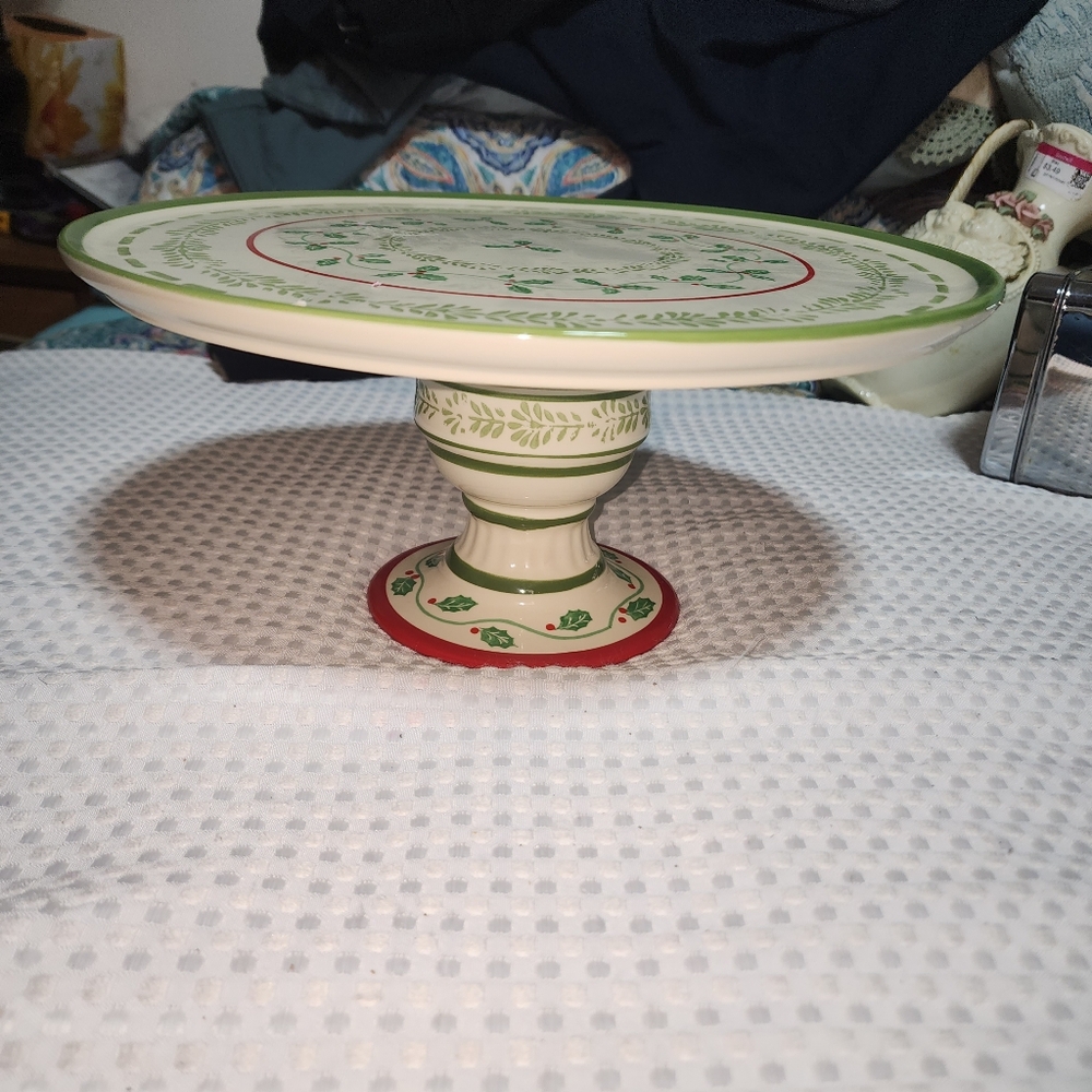 PFALTZGRAFF EUC CIRCLE OF KINDNESS MERRIWEATHER CHRISTMAS CAKE PLATE STAND